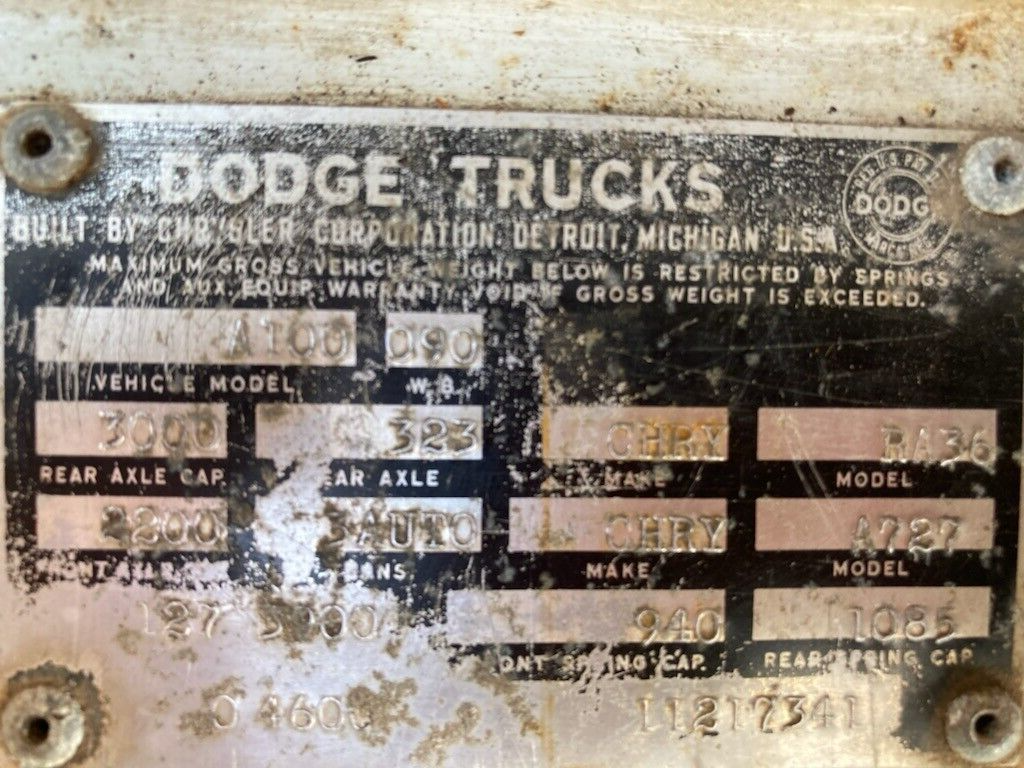 1966 Dodge A100 Short WheelBase Cargo Van