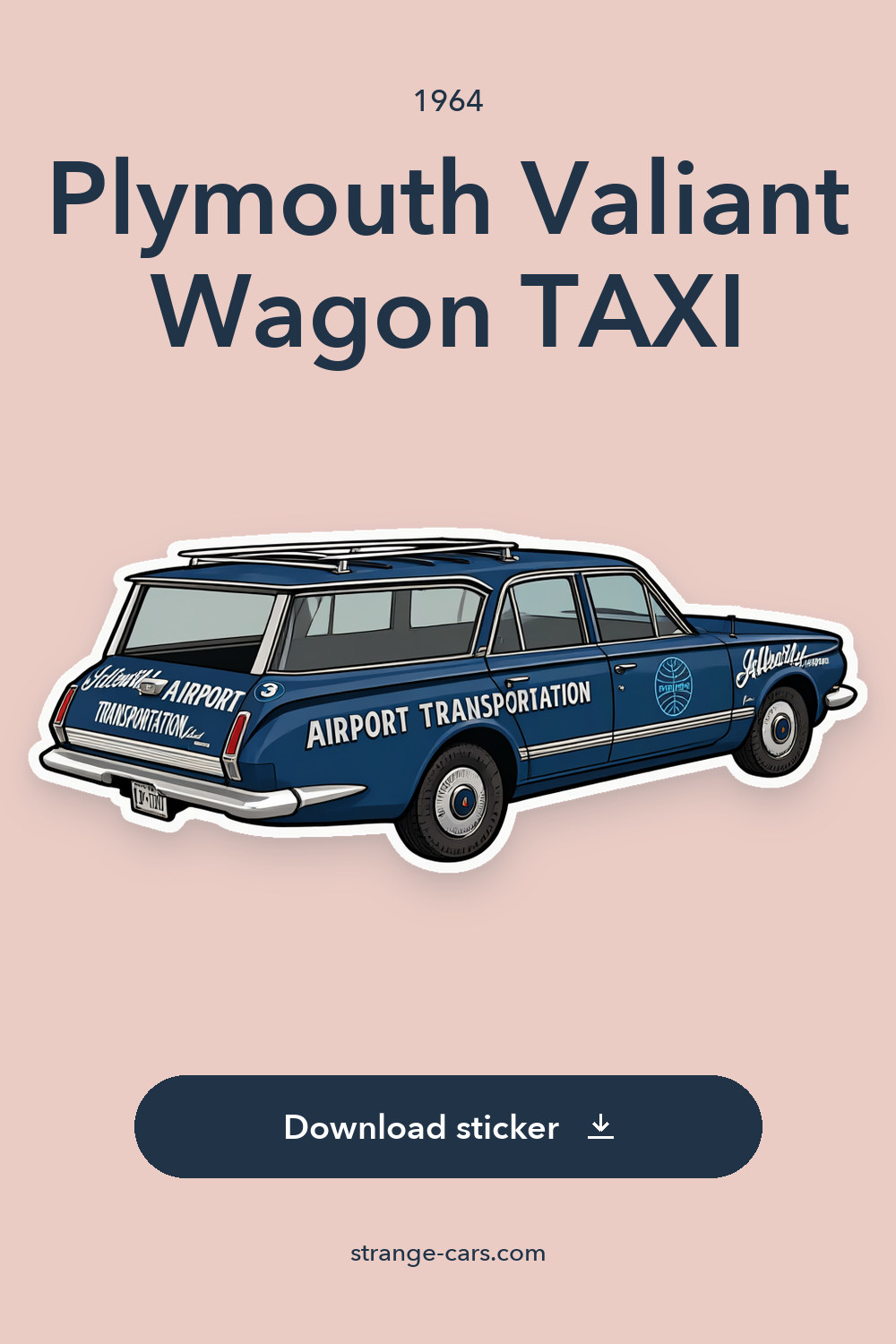 1964 Plymouth Valiant Wagon TAXI sticker preview