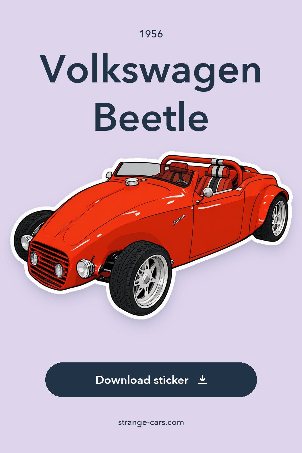 1956 Volkswagen Beetle – Classic Volksrod sticker preview