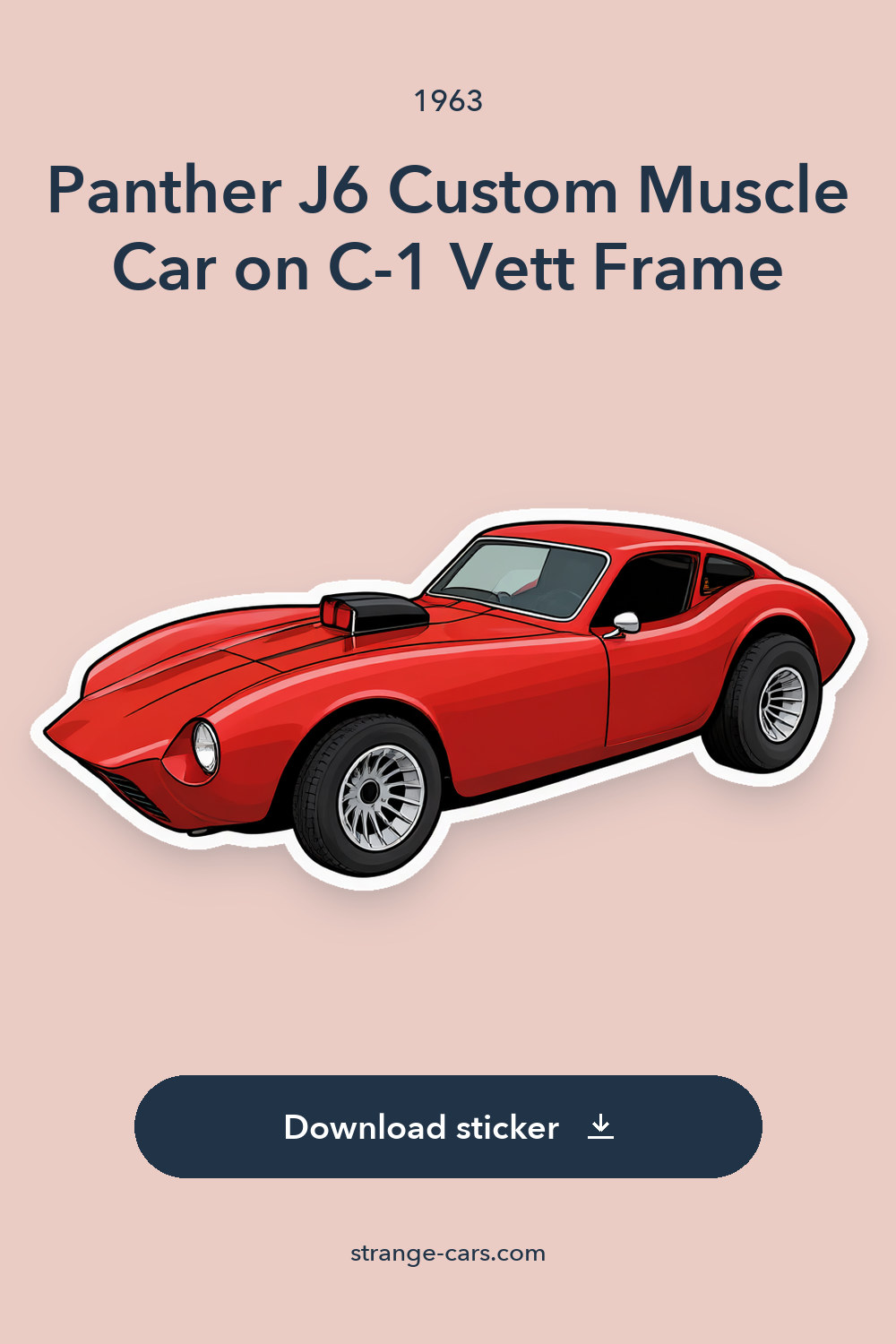 1963 Panther J6 Custom Muscle Car on C-1 Vett Frame sticker preview