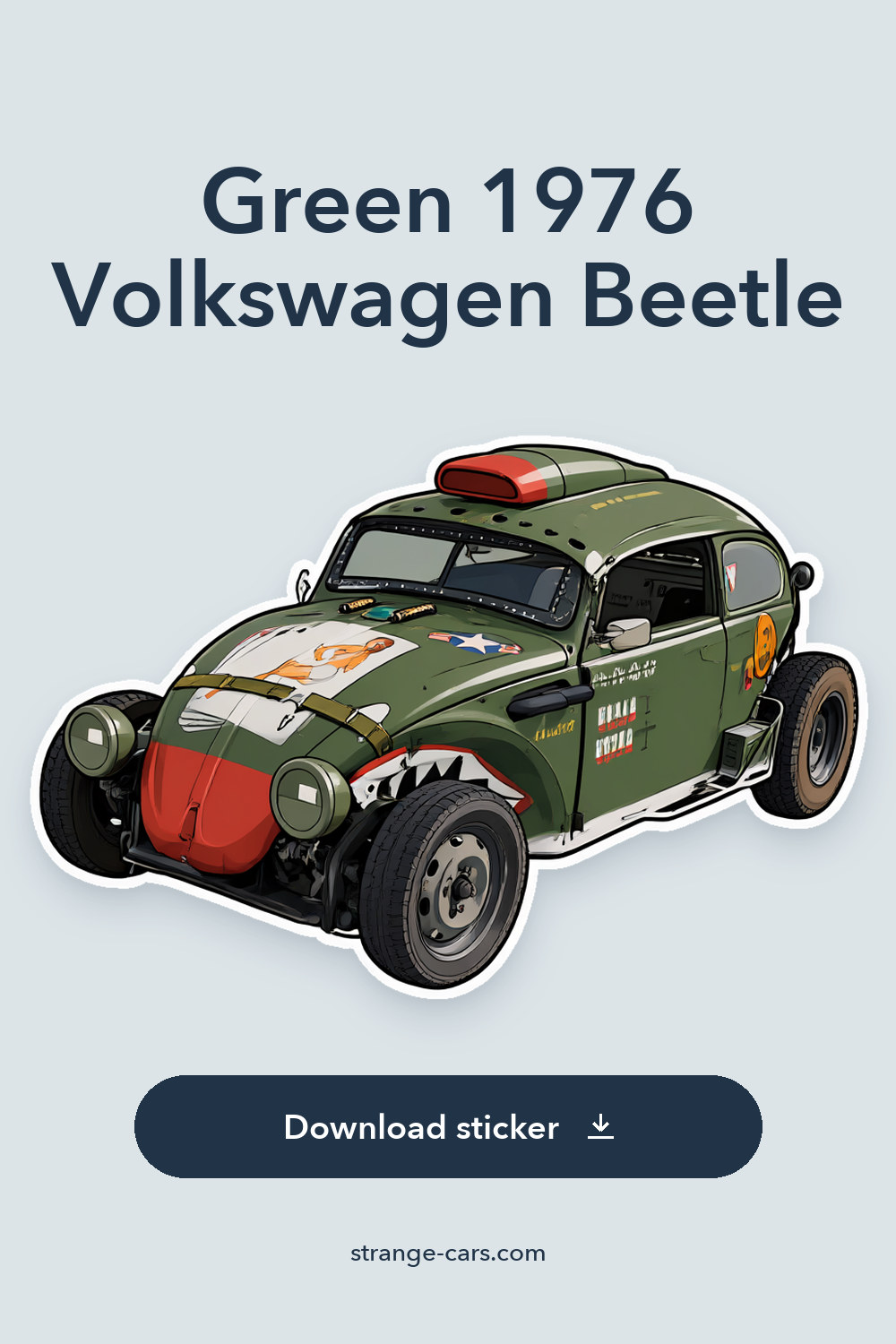 Green 1976 Volkswagen Beetle 1600cc 4 Speed Manual sticker preview