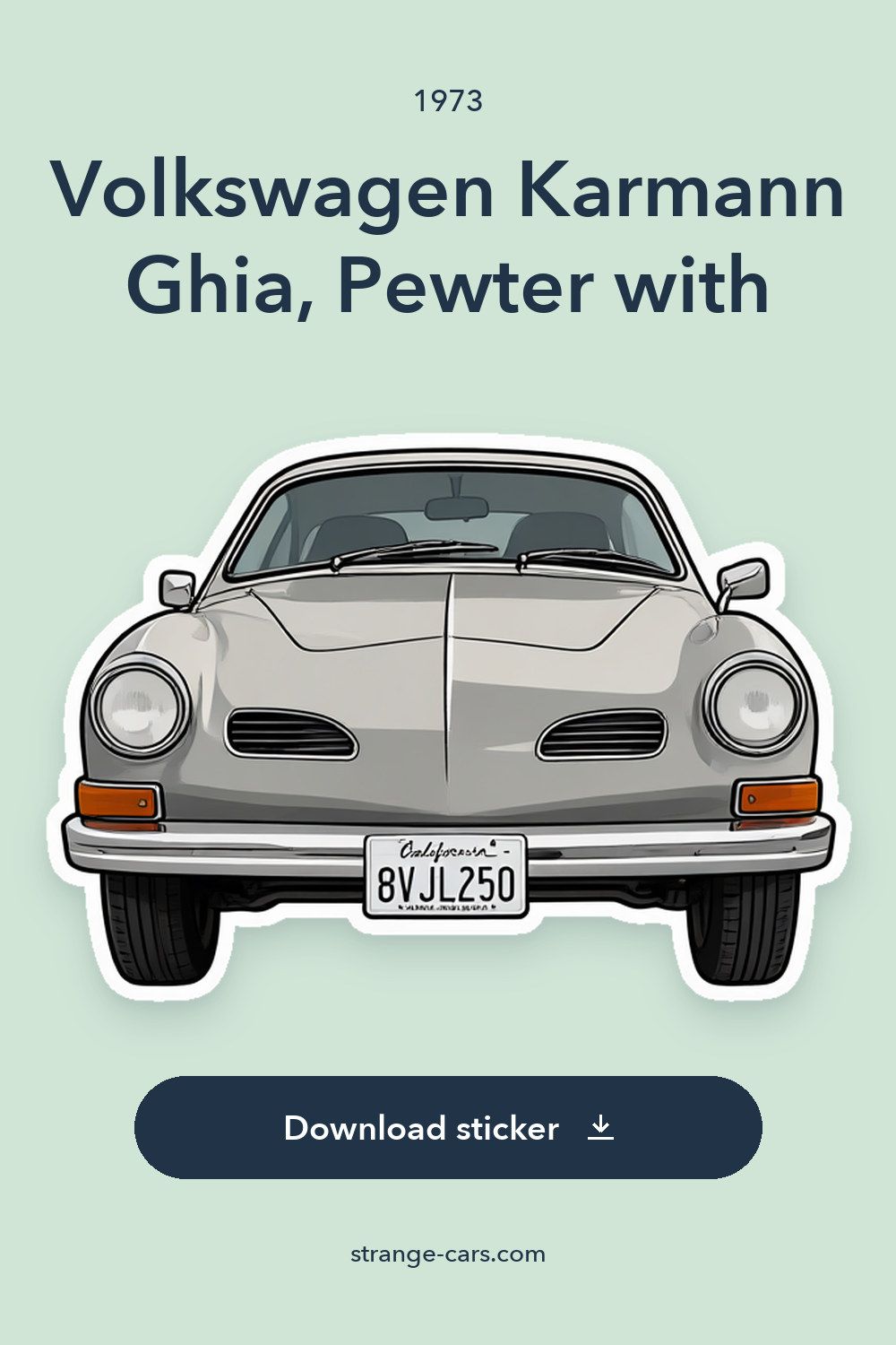 1973 Volkswagen Karmann Ghia, Pewter with 19,000 Miles sticker preview