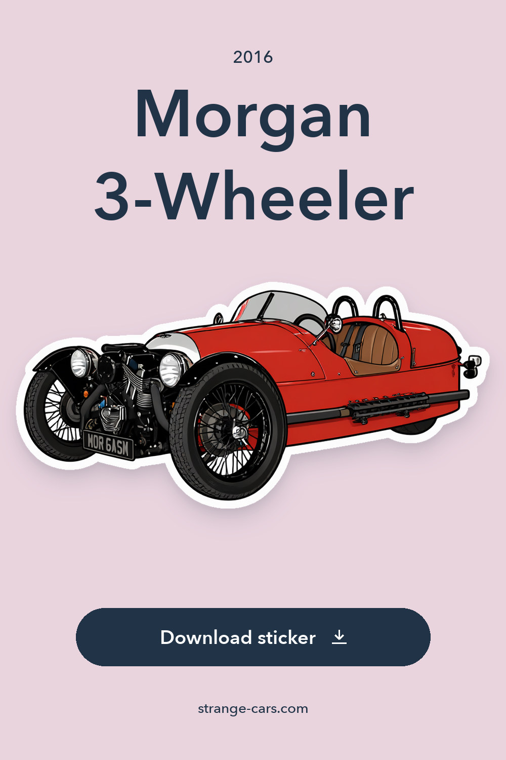 2016 Morgan 3-Wheeler 1677 Miles Red Coupe Manual sticker preview