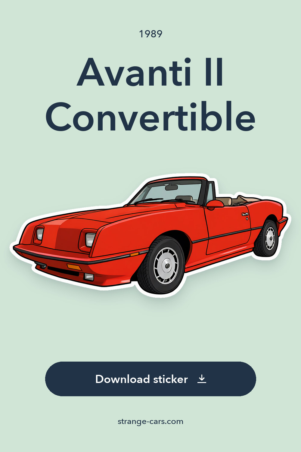 1989 Avanti II Convertible sticker preview