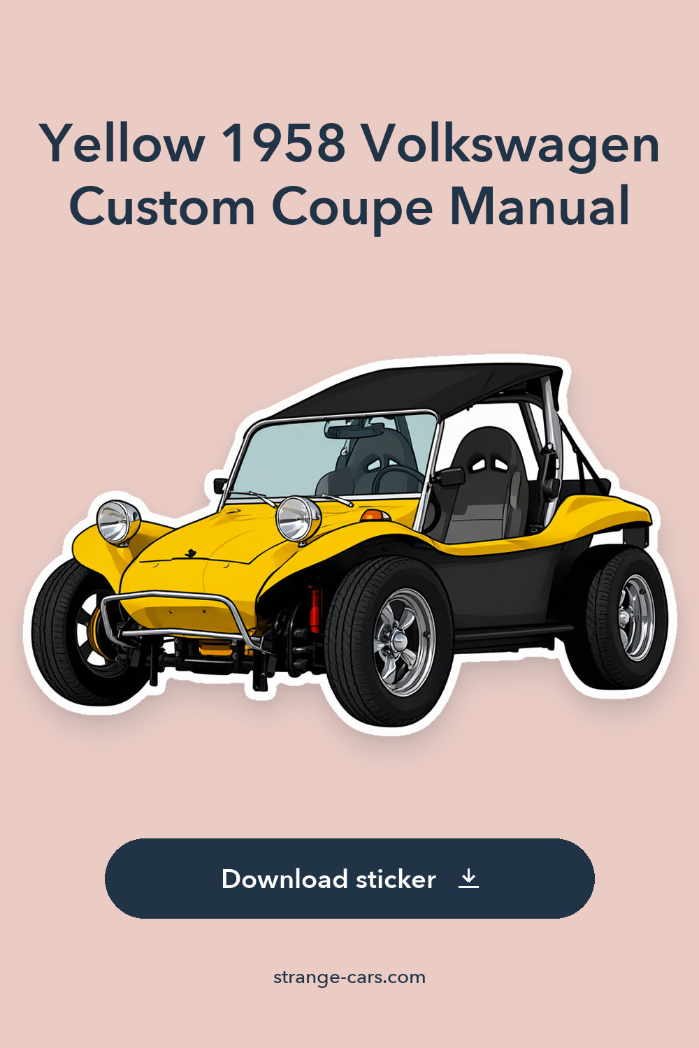 Yellow 1958 Volkswagen Custom Coupe Manual sticker preview