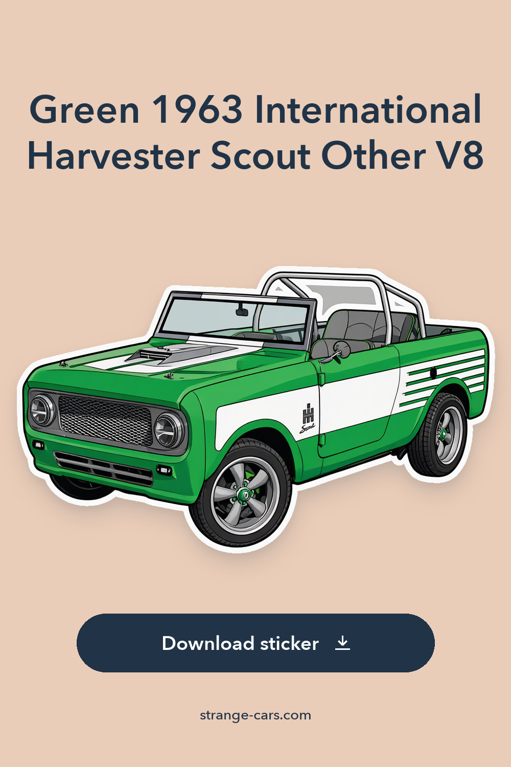 Green 1963 International Harvester Scout Other V8 sticker preview