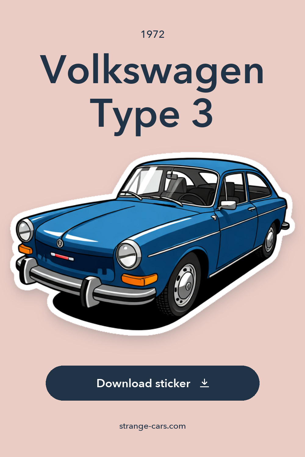 1972 Volkswagen Type 3 sticker preview