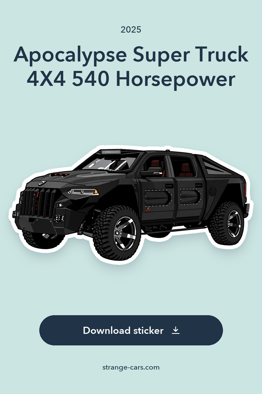 2025 Apocalypse Super Truck 4X4 540 Horsepower sticker preview